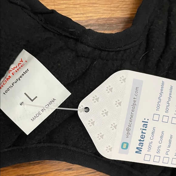 Peach & Black Quilted Hooded Dog Coat with Fleece Lining - Picture 4 of 4